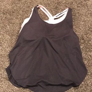 Pink and gray workout top